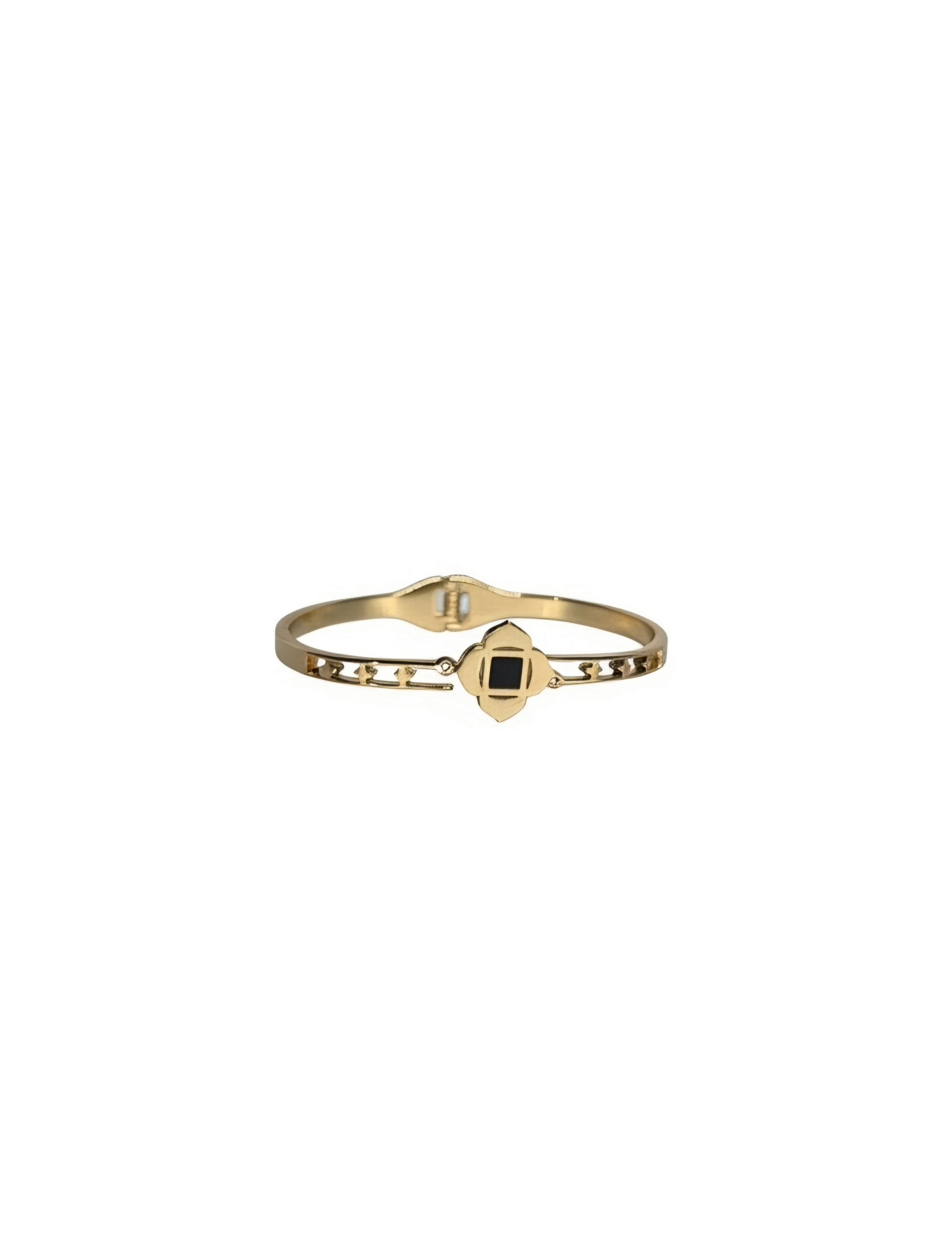 Black Square Clover Gold Kada